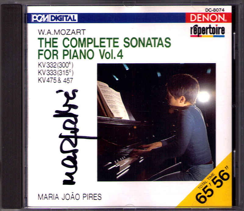 Maria Joao PIRES Signed MOZART Piano Sonata K.332 333 457 Fantasie