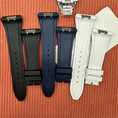 Croco Leather Rubber Watch Strap Fits Franck Muller V45 V41 Series Watches - Picture 2 of 9