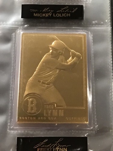 danbury-mint-history-of-baseball-card-collecting-22kt-gold-fred-lynn