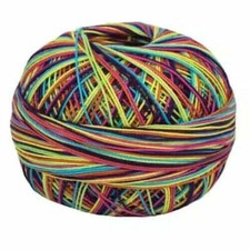 Lizbeth Egyptian Cotton Crochet Thread Size 80 Color 184 Rainbow Splash