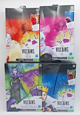 4x Hasbro Disney Villains Puppe: Evil Queen, Maleficent, Ursula, Cruella De Vil