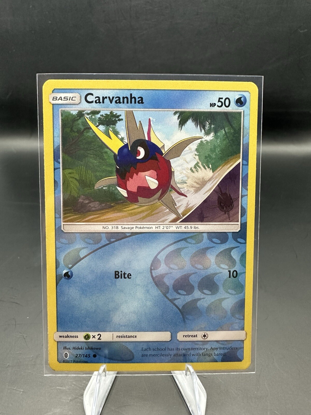 Carvanha #27/145 Guardians Rising Reverse Holo Common Pokemon Card