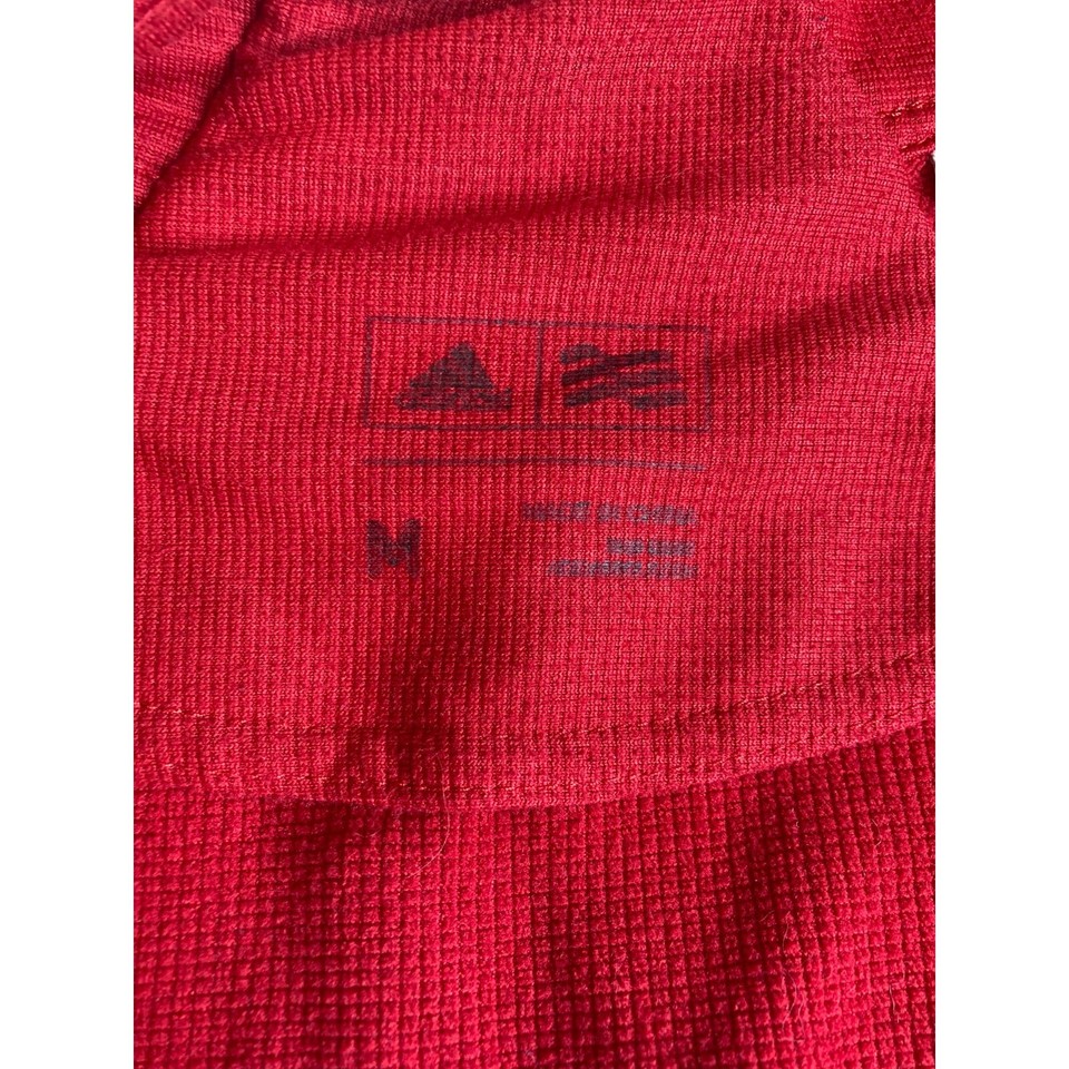 Adidas Honda Classic Long Sleeve Waffle Knit Shirt Golf Deep Red 1/4