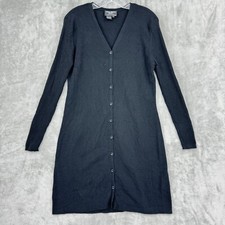 Vintage Carole Little Sweater Dress Large St Tropez West Button Front Minimalist