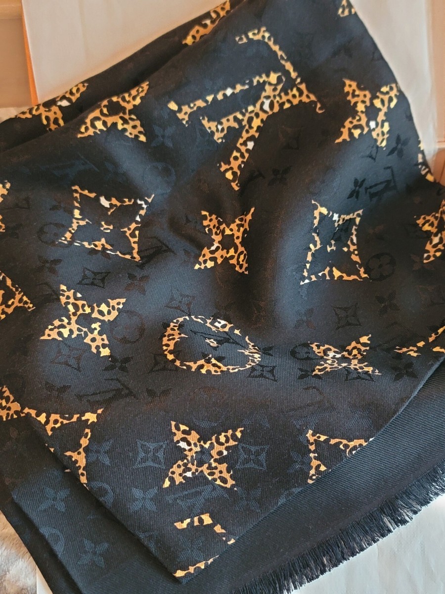 LOUIS VUITTON JUNGLE WOOL SHAWL,SCARF, WRAP LIMITED EDITION