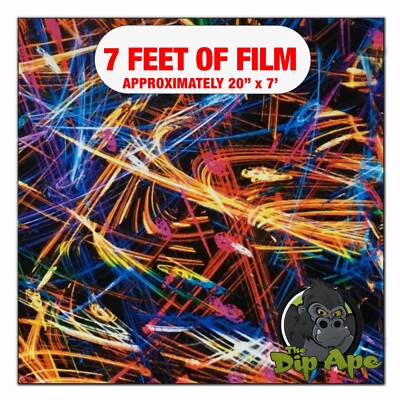 Hydrographic film Neon Electric Rave hydro dipping 7' x 20'' hydro dip