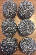 6 Pack 3M Scotch-Brite Stainless Steel Scouring Pads Cleaning Scrubbing Pads NEW