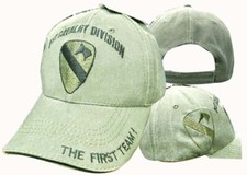 Official U.S. ARMY 1ST CAVALRY OLIVE DRAB GREEN Hat Embroidered 100 COTTON
