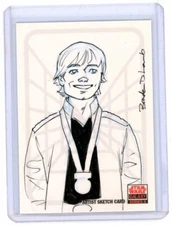 LUKE SKYWALKER 2009 TOPPS STAR WARS GALAXY SERIES 5 SKETCH CARD by BRADEN LAMB