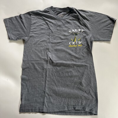 Chasing Tail Salty Crew Fishing Grey Mens Small T-Shirt Chasing Tail