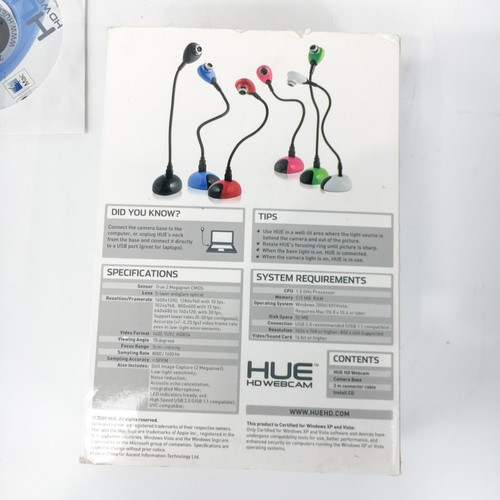 Boxed Hue HD Portable USB WebCam Camera for - Windows/Mac - Black - Boxed - Photo 5/6
