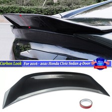 For 2016-2021 Honda Civic Sedan Highkick Duckbill Wing Rear Spoiler Carbon Look