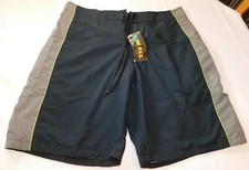 Blue Sol Men's Swim Board Shorts Trunks Size 38 Lt Black/Granit/Lime NWT