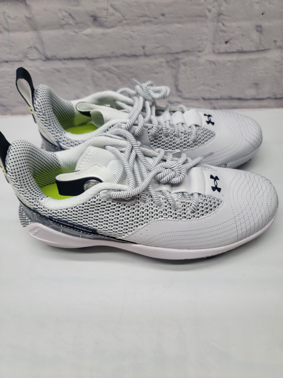 UA Harper 7 Elite TPU Baseball Cleats White Navy Blue 3025585-401 Men’s Size 9.5 thumbnail 4