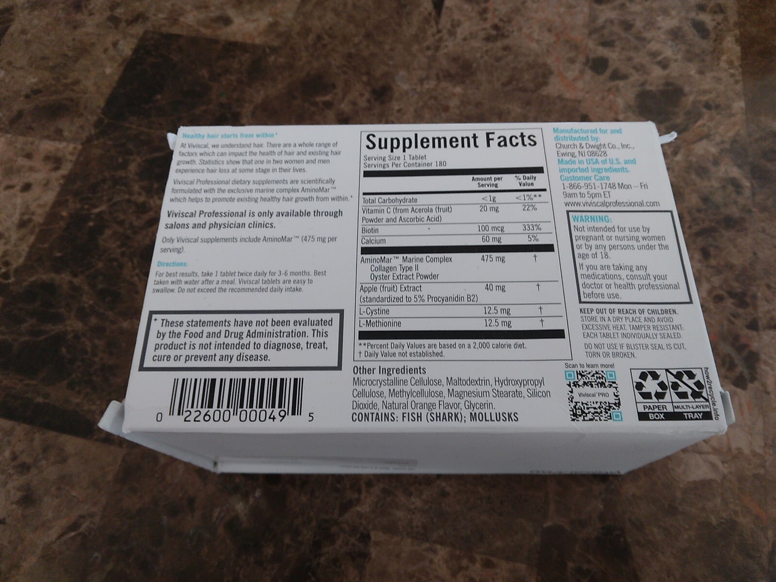 VIVISCAL PROFESSIONAL HAIR FORMULA 180 TABLETS Pro strenghr EXP 05/2024