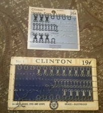 Vintage Clinton Hooks eyes loops 2 cards partially used