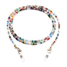Mask Lanyard Eyeglasses Chain Healing Crystal Beaded Sunglasses Multicoloured