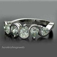 2.55CT Pear Lab-Created Diamond Engagement Wedding Ring Woman 14K White Gold FN