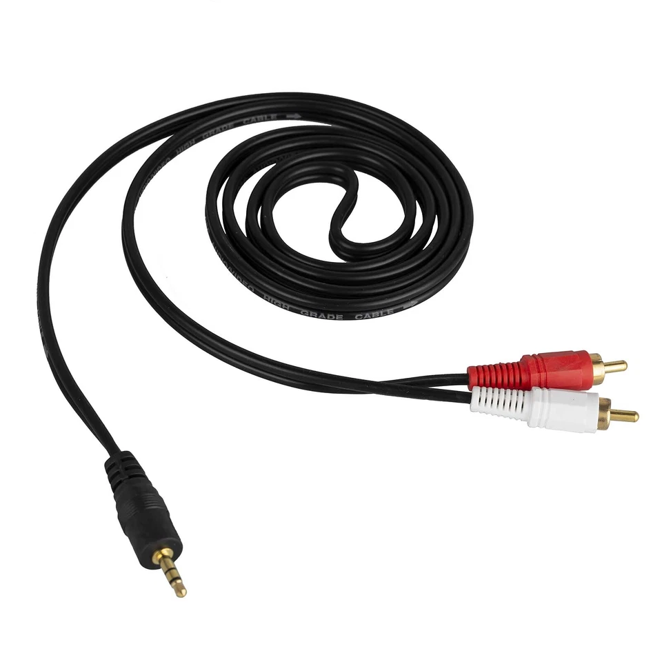 3.5mm to RCA Stereo Audio Cable Laptop PC MP3 Player 2 Channel Output Wire 10ft - Image 2 of 4
