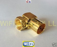 GOLD ANGLE L DVB TV PAL Female Jack to F Type TV Male Plug RF adapter connector