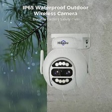 Hiseeu Wireless Security Camera Outdoor Dual Lens 4MP 10X Digital Zoom 360°