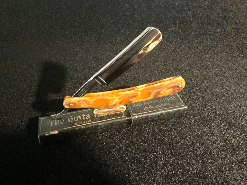 Vtg.13/16 (Gotta)Sol.Germany Straight Razor shave ready with matching ...