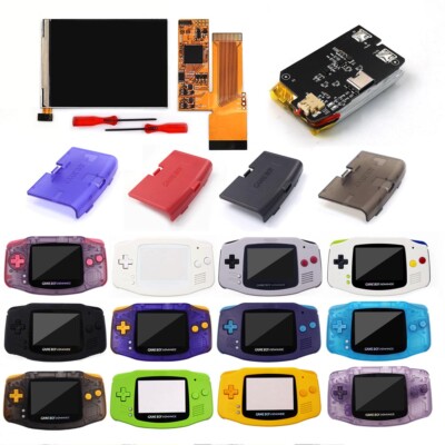 V2 IPS Backlight LCD Screen W/Rechargable Battery Kits For Gameboy Advance GBA