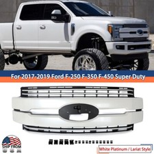 For 2017-2019 Ford F-250 F-350 F450 Super Duty Front Bumper Grill White Platinum For 2017-2019 Ford F-250 F-350 F450 Super Duty Front Bumper Grill White Platinum