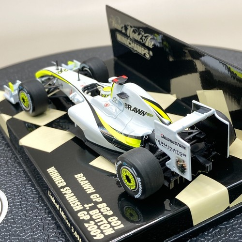READ MINICHAMPS 1/43 Brawn GP BGP 001 Jenson Button Spanish 2009 400090422 - Picture 2 of 13