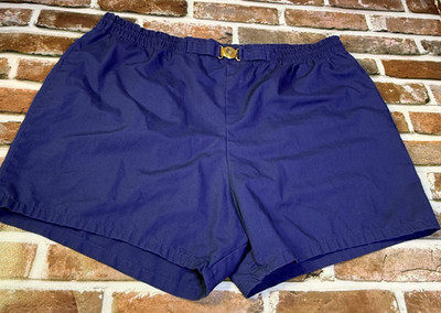 Vintage Jantzen Swim Shorts Mens 42 Blue Mesh Lined Belted USA Swim Trunks
