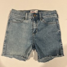 Abercrombie Kids High-Rise Denim Shorts   Size 9/10 Bike Shorts frayed 2 Tone