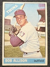 1966 TOPPS BOB ALLISON (MINNESOTA TWINS) #345 VG SMALL LITE CREASE