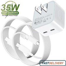 USB C Fast Charger For iPhone Air 17 16 15 Pro Samsung PD 35W Block Type C Cable