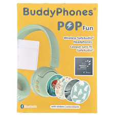 BuddyPhones POP Fun Bluetooth Wireless Kids Headphones w/ Microphone Green
