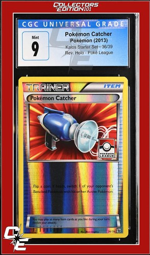 Kalos Starter Set Pokemon Catcher 36/39 Rev. Holo Pokemon League CGC 9