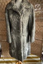 Vintage Real Fur Coat Grey Rabbit Anthony Miller Women's hook eye fastening  