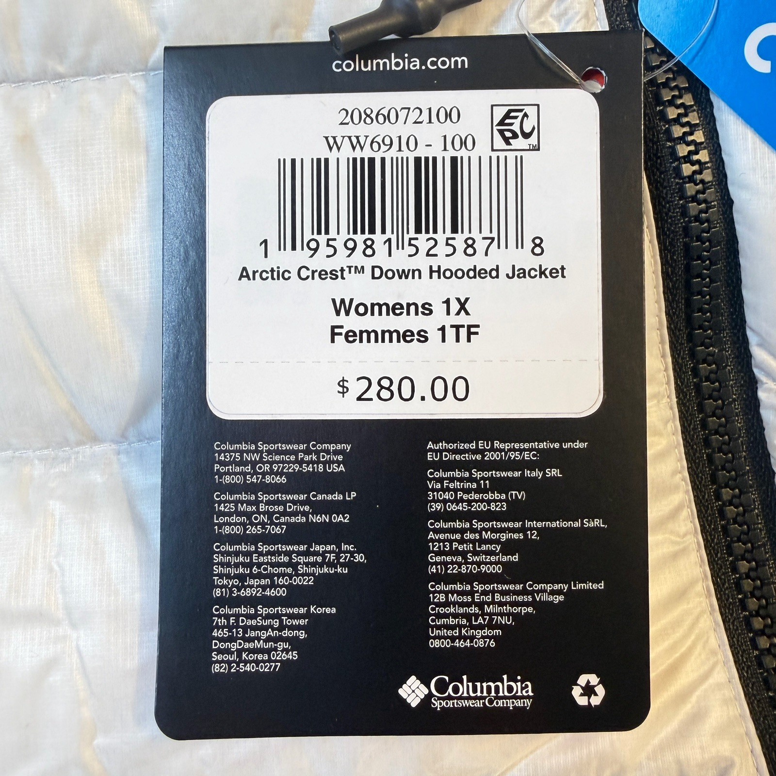 Columbia Titanium Omni-Heat Artic Crest Down Hooded Jacket Women's 1X New $280 thumbnail 7