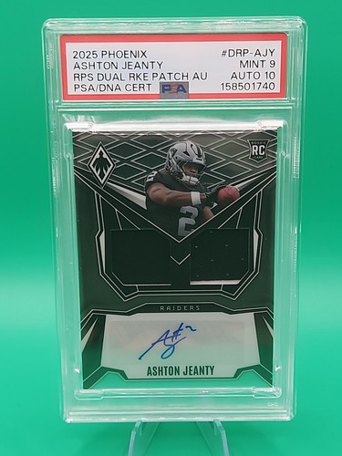 2025 Phoenix Football ASHTON JEANTY #'d/249 Dual-Rookie Patch Auto PSA 9 AUTO 10
