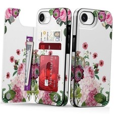 for iPhone 16e Case Wallet - Flip Folio iPhone 16e -6.1" Blooming Roses