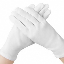 Hioicrum 100 Cotton Gloves, 6 Pairs White Gloves for Dry Hands