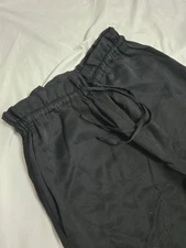 Club Monaco Womens Size XS Crop Wide Leg Pants Black Elastic Waist Pockets 