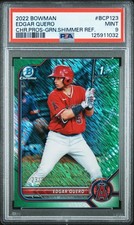 2022 BOWMAN CHROME PROSPECTS GREEN SHIMMER REFRACTOR EDGAR QUERO 23/99 PSA 9