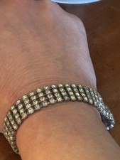 Vtg. Four-Strand Pronged Rhinestone Silverton...