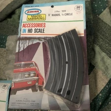 Nos Carded 2 Pack Vintage Aurora  1214 9" Radius 1/8 Curve Slot Cars