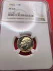 Silver 1962 Dime 10c NGC PF65 Roosevelt