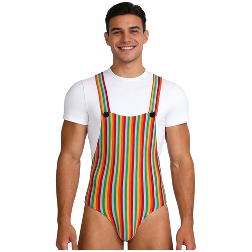 Herren Nachtwäsche V-Ausschnitt Body Ballett Overall Homewear Nachtwäsche Knopf Schritt - Bild 10 von 57
