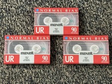 Maxell Bias UR 90 Normal Bias Audio Cassette Tape Blank - NEW Sealed X3
