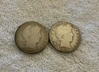 2X Early 1898 S + 1898 O Pair Scarce Barber 50c Below Silver Scrap Value