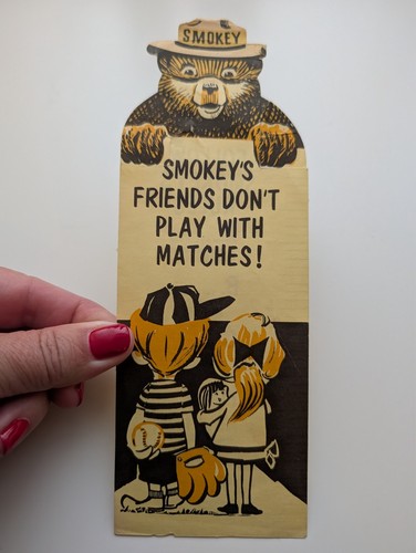 1970 Smokey Bear Forest Fire Prevention Ruler and Bookmark USDA Forest Service