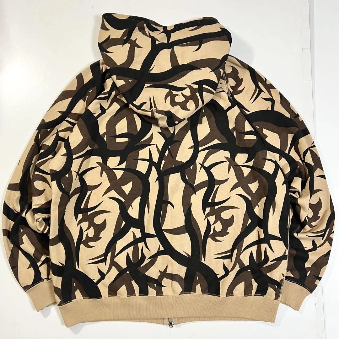 A BATHING APE (BAPE) Felpa con cappuccio e zip mimetica tribale Bape BAPE UOMO XL JP taglia ottima usata